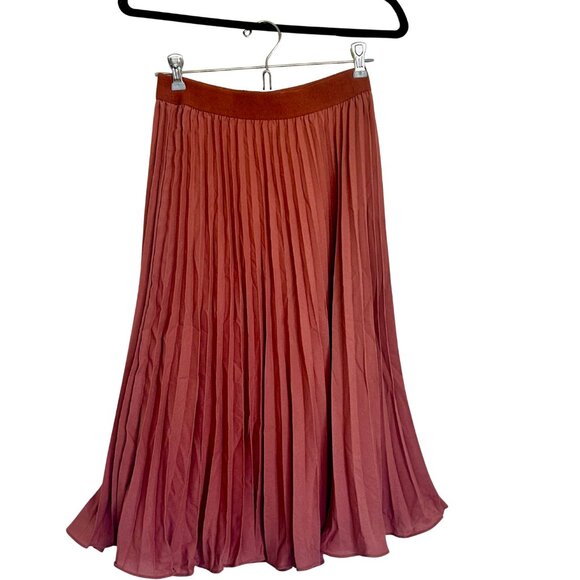 GRACE KARIN Women's Flared Pleated Ruffle Knitted Burnt Orange-Brown - Picture 7 of 14